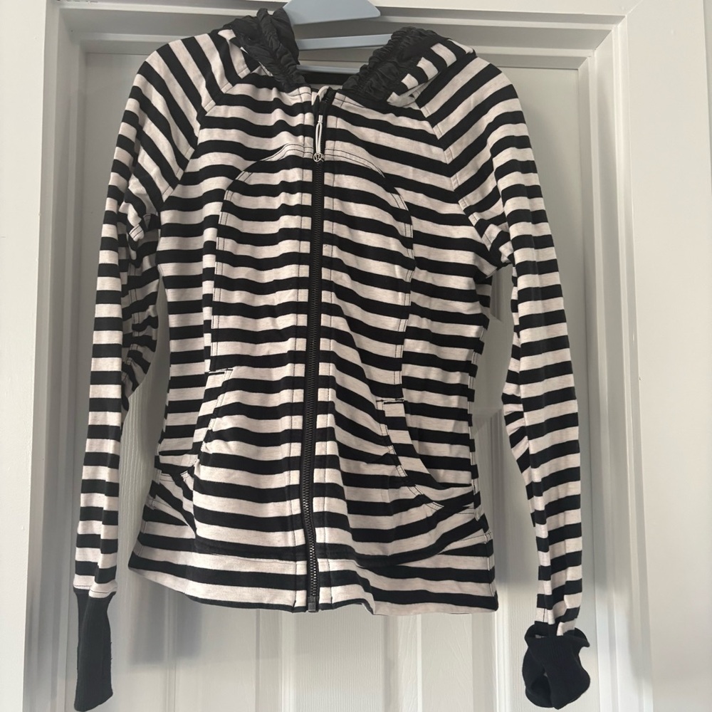 💛SOLD💛 Lululemon Striped Black and White Women's Hoodie